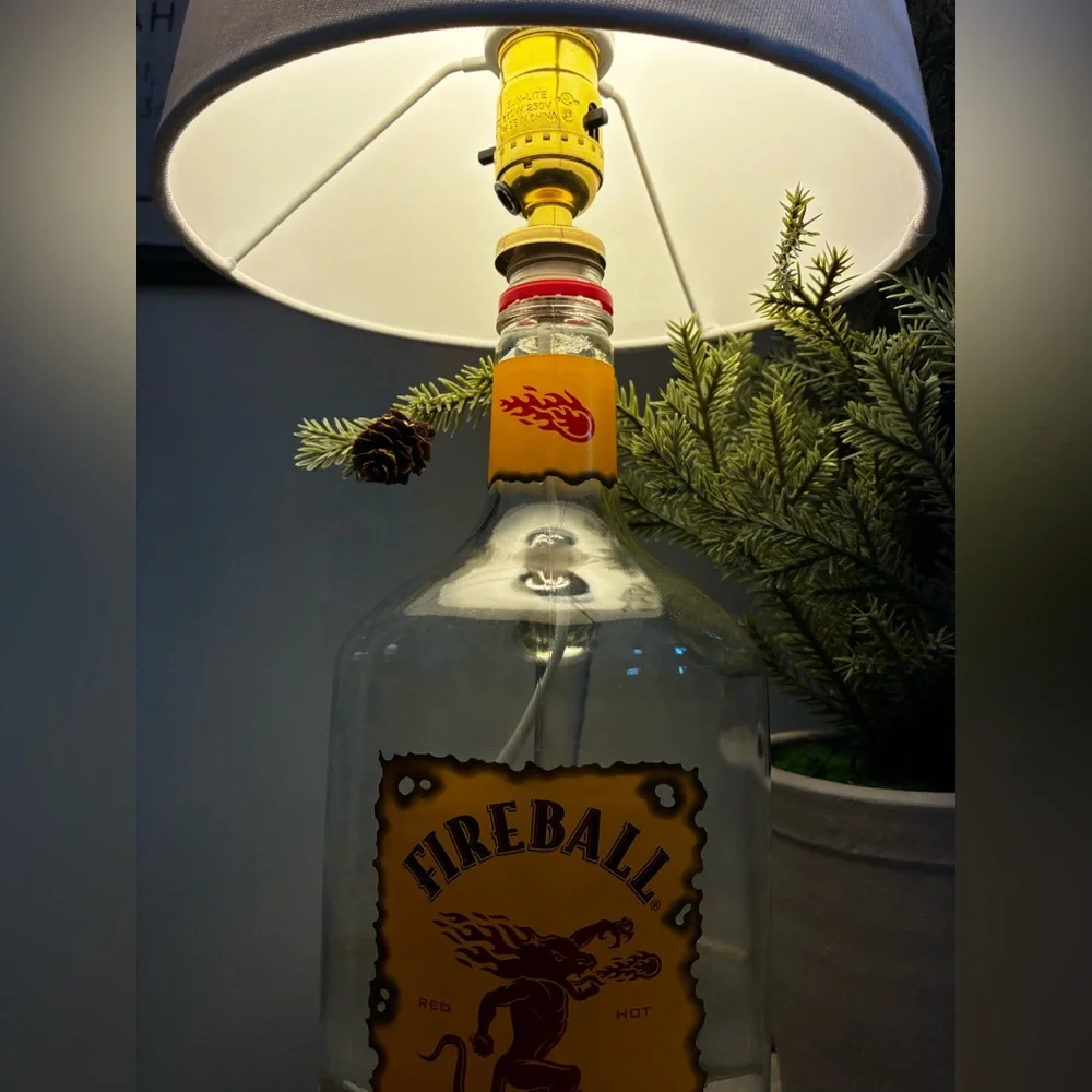 Fireball Cinnamon Whiskey Liquor Glass Bottle Lamp